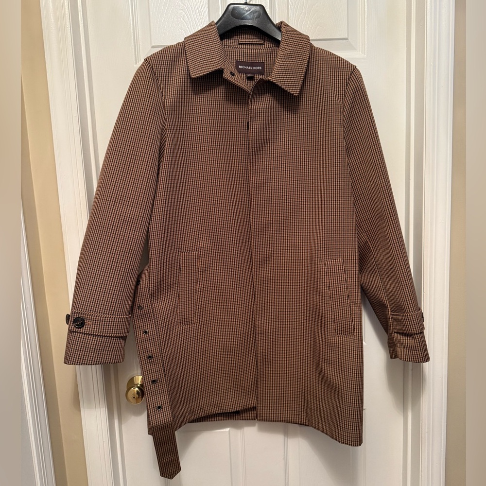 MK Houndstooth Trench Coat
